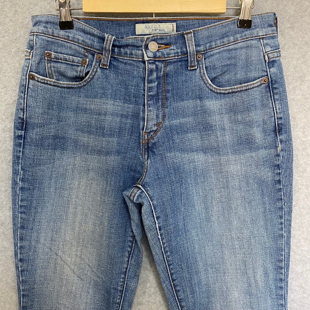 LEVIS 515 Women's Size 8 Long Boot Cut Mid Rise Medium Wash Denim Blue Jeans - Picture 3 of 13